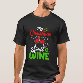 Camiseta El espíritu de mis Navidades es divertido beber en