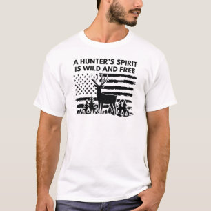 Camiseta El espíritu de un cazador es salvaje y libre Caz