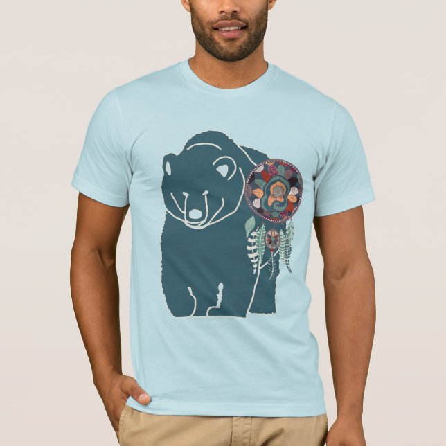 Camiseta el espíritu del oso del tótem animal - nativo amer (Anverso)