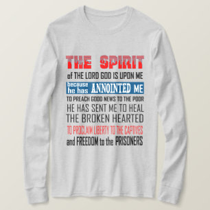 Camiseta El Espíritu Del Señor Dios Está Sobre Mí Cristiano