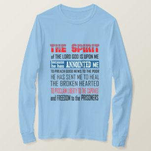 Camiseta El Espíritu Del Señor Dios Está Sobre Mí Cristiano