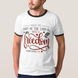 Camiseta El espíritu del señor es libertad estilo blanco de