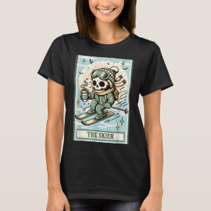 Camiseta El esqueleto de esquí tarjeta regalo de esquí temp