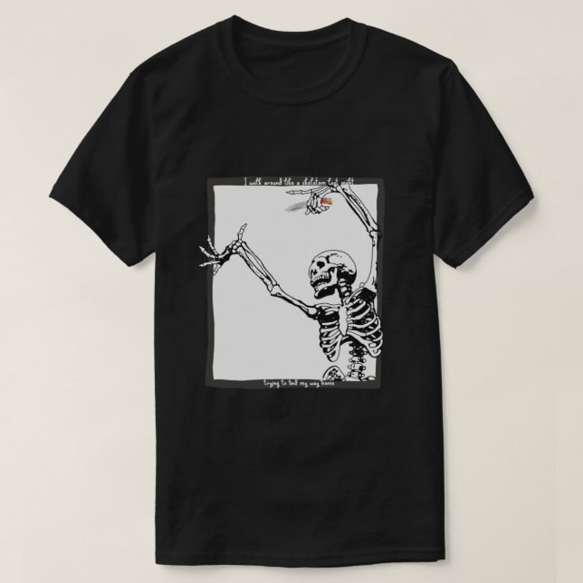 Camiseta el esqueleto de fondo delantero (Diseño del anverso)