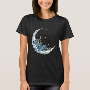 Camiseta El esqueleto del café de Halloween sentado a media