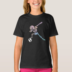 Camiseta El esqueleto del fútbol de Halloween es la gota q