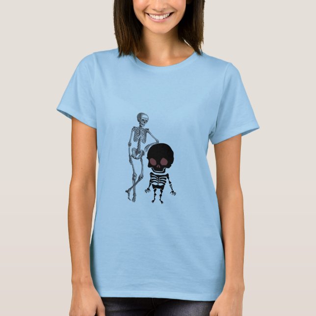 Camiseta El esqueleto divertido de padre e hijo (Anverso)
