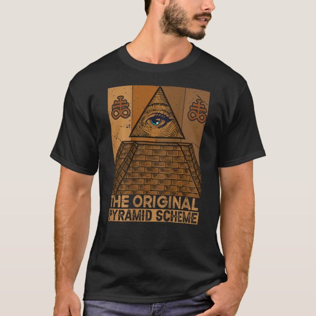 Camiseta El Esquema de la Pirámide Original Egipcia (Anverso)