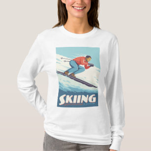 Camiseta El esquí cree que la impresión retro