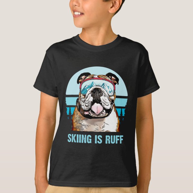 Camiseta El Esquí De Invierno De bulldog Es El Amante De Lo (Anverso)