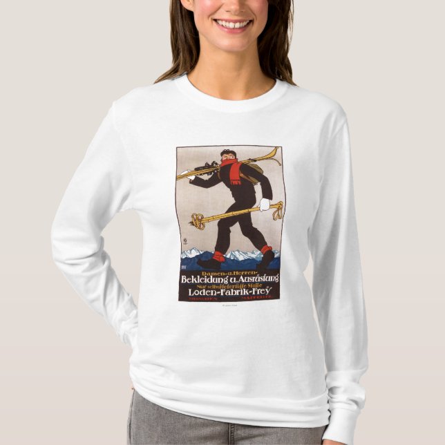 Camiseta El esquí de Loden viste el poster del anuncio del (Anverso)