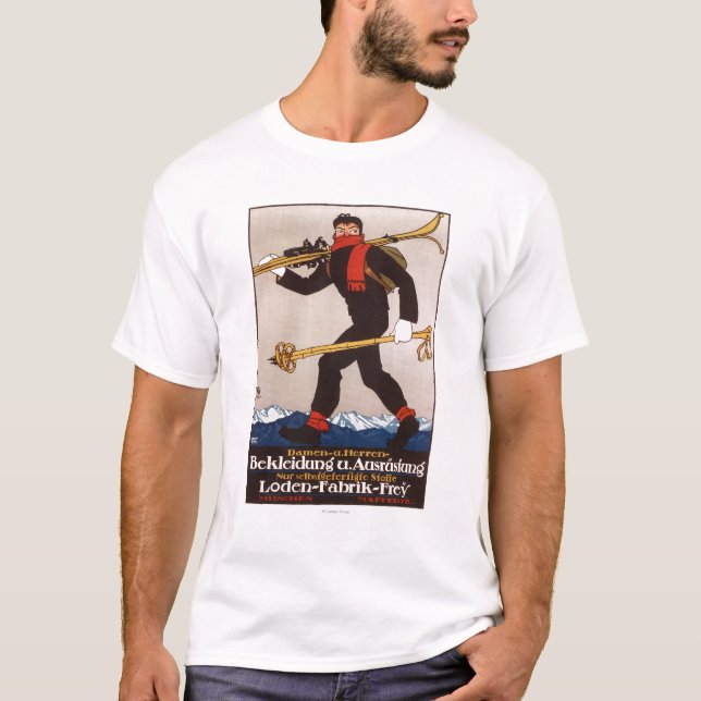 Camiseta El esquí de Loden viste el poster del anuncio del (Anverso)