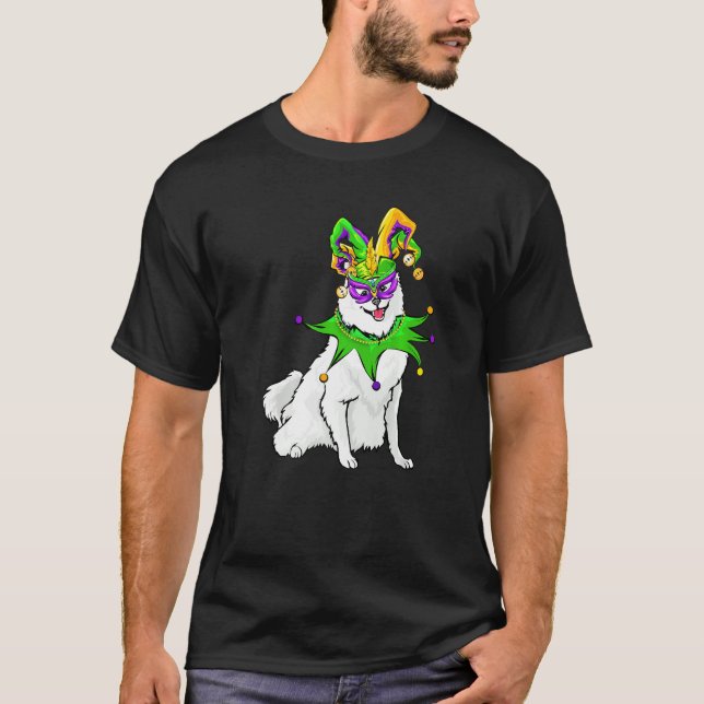 Camiseta El esquimal americano perro Mardi Gras Mask Gorra  (Anverso)