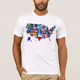 Camiseta El estado americano del mapa señala el mosaico por