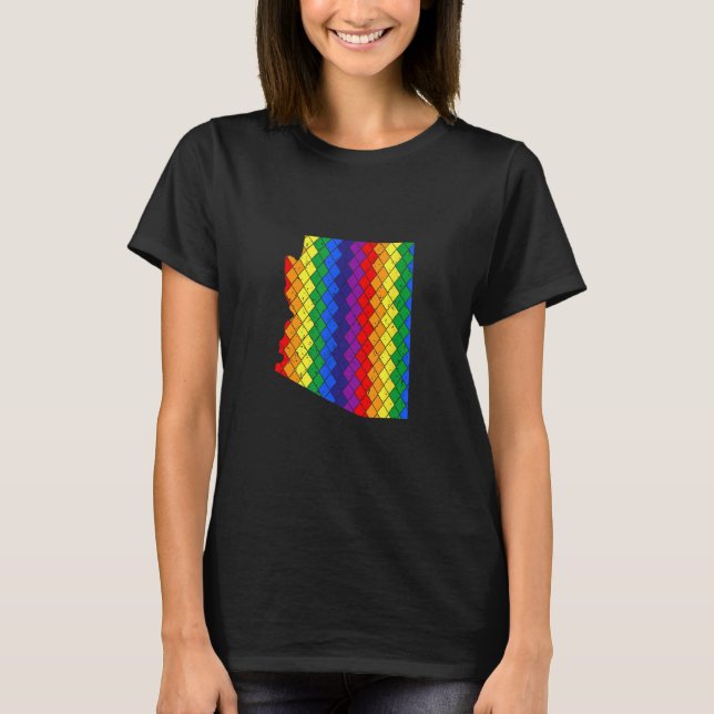 Camiseta El estado de Arizona en crisis: Orgullo gay arcoir (Anverso)