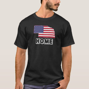 Camiseta El Estado De Nebraska Es Mi Hogar Bandera Patrióti