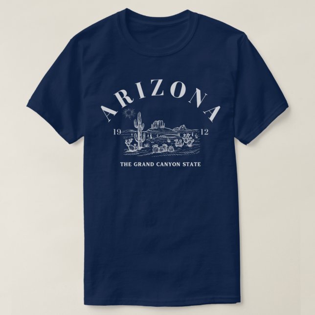 Camiseta El estado del Gran Cañón de Arizona en la oscurida (Diseño del anverso)