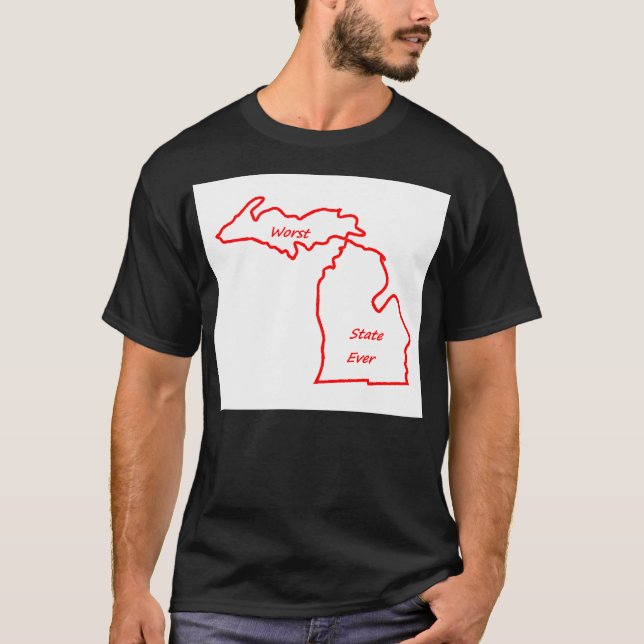 Camiseta El estado peor de Michigan siempre rojo (Anverso)