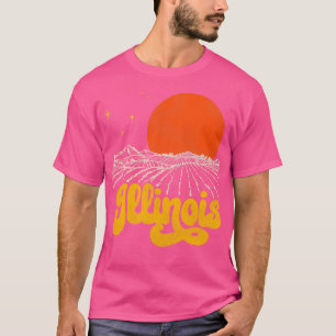 Camiseta El estado vintage de Illinois a mediados del siglo