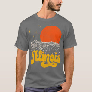 Camiseta El estado vintage de Illinois a mediados del siglo