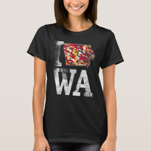 Camiseta El estado vintage de Iowa Trendy Iowans Red Yellow