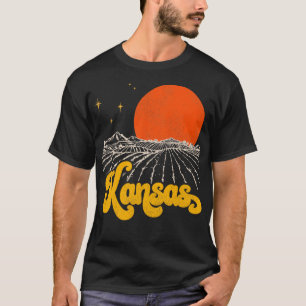 Camiseta El estado vintage de Kansas a mediados del siglo