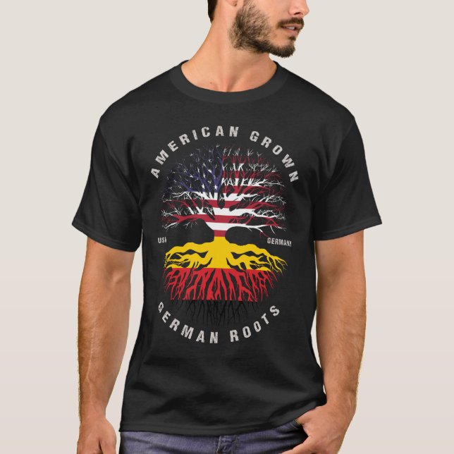 Camiseta El estadounidense Grove GERMAN remonta la bandera  (Anverso)