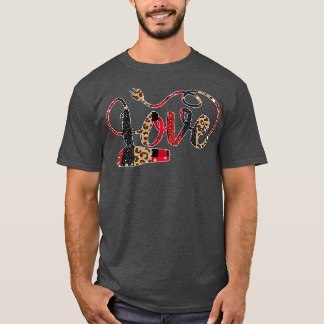 Camiseta El estilo de cabello Valentines Love Dryer Leopard (Anverso)
