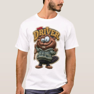 Camiseta El estilo de parche bordado de castor divertido de