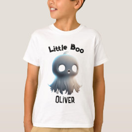 Camiseta El estilo espeluznante del niño con el fantasma de