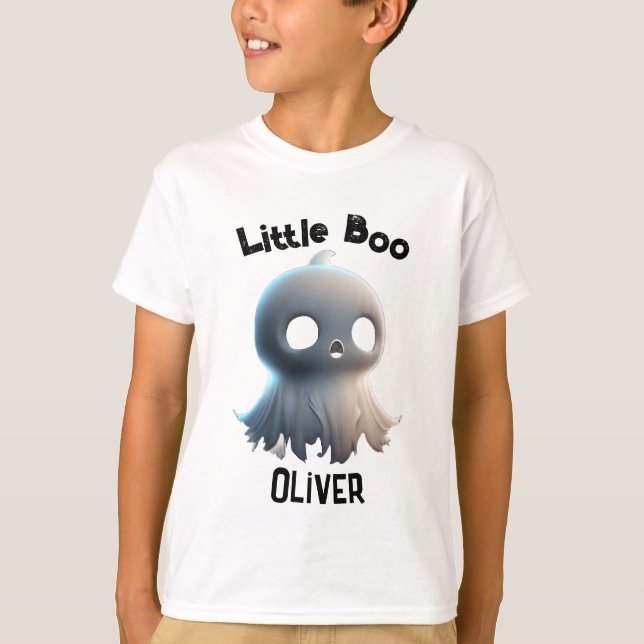 Camiseta El estilo espeluznante del niño con el fantasma de (Anverso)