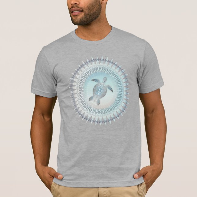 Camiseta El estilo playero de la tortuga marina Mandala (Anverso)