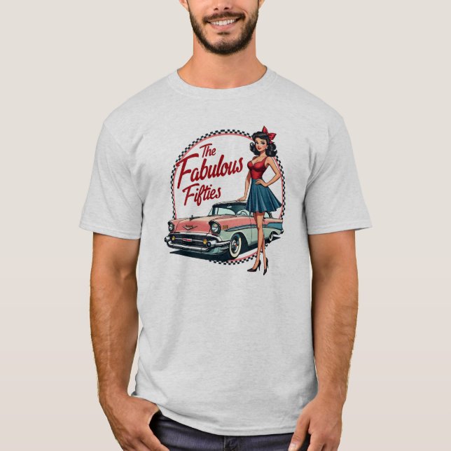 Camiseta El fabuloso gráfico de los Chicas de autos Retro d (Anverso)