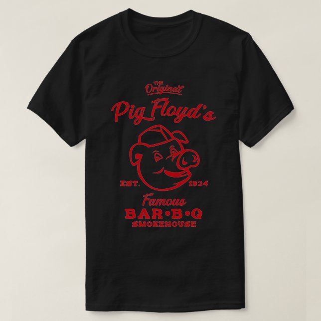 Camiseta El famoso bar-B-Q Smokehouse de Pig Floyd's   (Diseño del anverso)