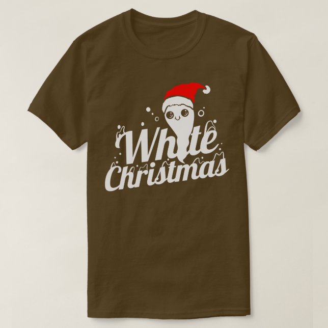 Camiseta El Fantasma Cuto Con Santa Hat Trae Navidades Blan (Diseño del anverso)