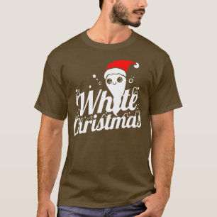 Camiseta El Fantasma Cuto Con Santa Hat Trae Navidades Blan
