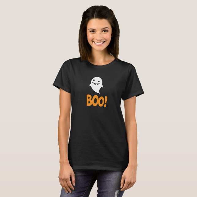 Camiseta ¡El fantasma de Halloween está diciendo boo! (Anverso completo)
