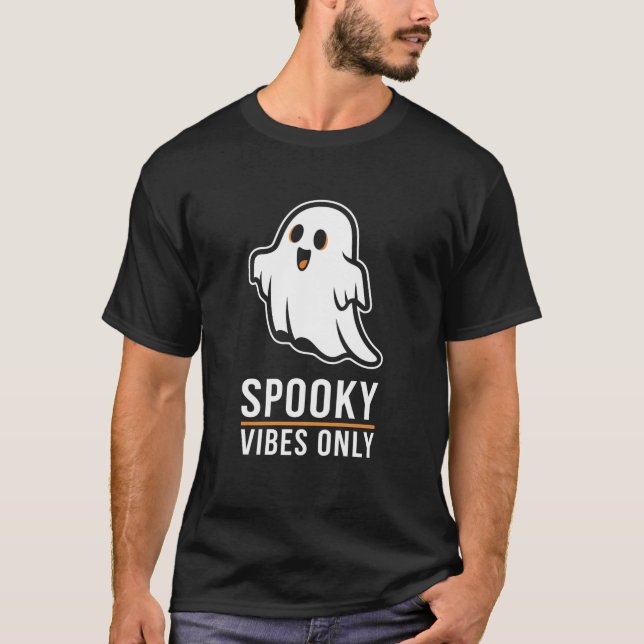 Camiseta El fantasma lindo sólo vibra Halloween (Anverso)