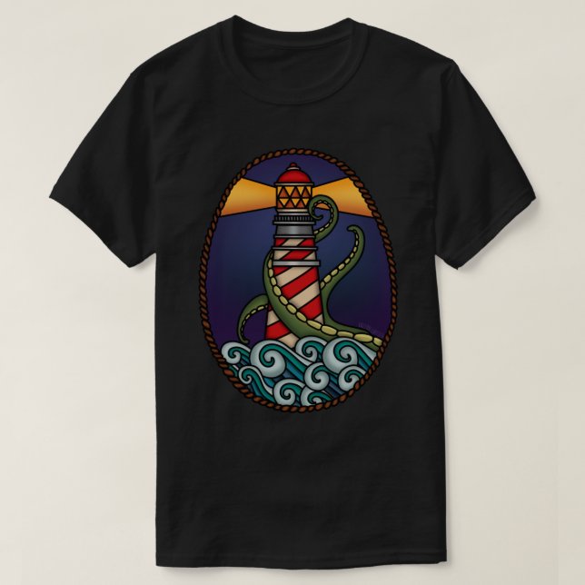Camiseta El Faro _amp_ El Kraken (Diseño del anverso)