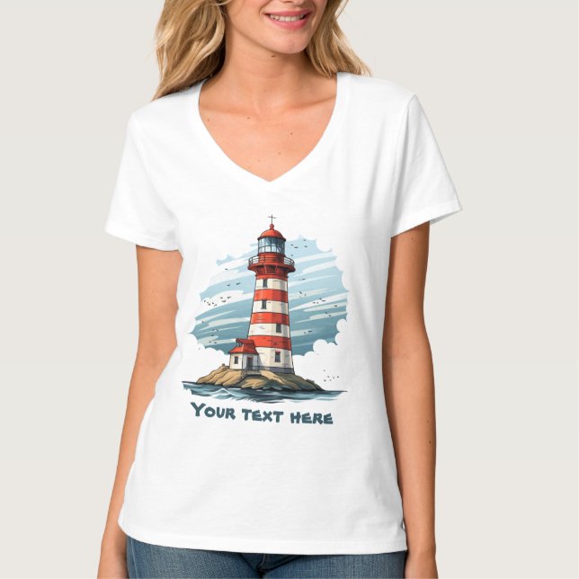 Camiseta El faro de corte agrega texto (Anverso)