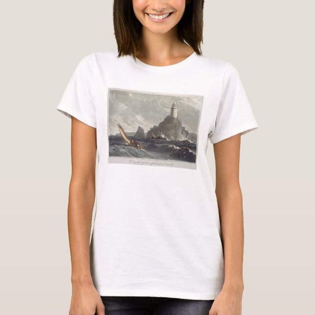 Camiseta El faro de larga distancia de Lands End, Cornwall, (Anverso)