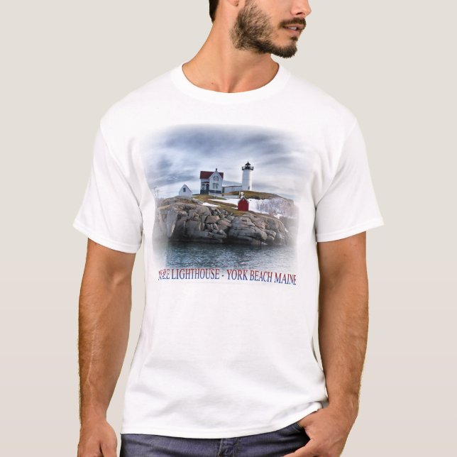 Camiseta El faro "Nubble" York, Maine, fotografía t (Anverso)
