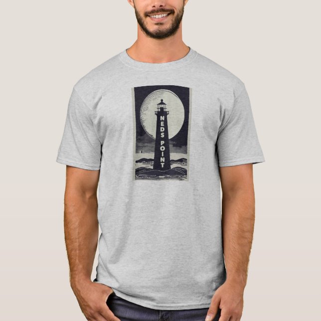 Camiseta El faro Point de Ned, la luna de Massachusetts (Anverso)
