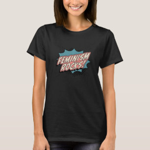 Camiseta El feminismo hace rock en la marcha retro de los d