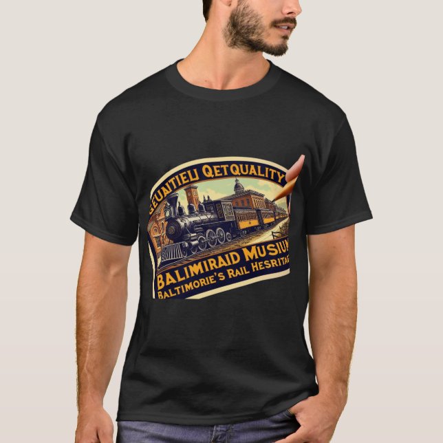 Camiseta El Ferrocarril Original: Museo B&O, Baltimore MD (Anverso)