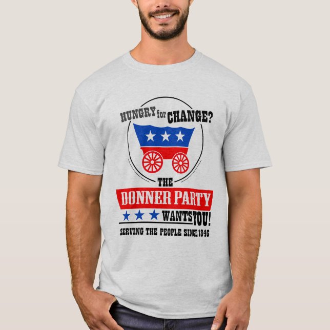 Camiseta ¡El fiesta de Donner le quiere! (Anverso)