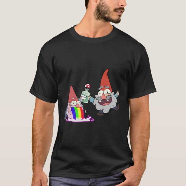 Camiseta El Fiesta de la bomba de arcoiris Gnome Gravity In (Anverso)