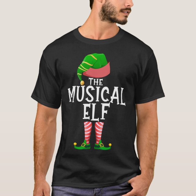 Camiseta El Fiesta de Navidades familiares para el Elf musi (Anverso)