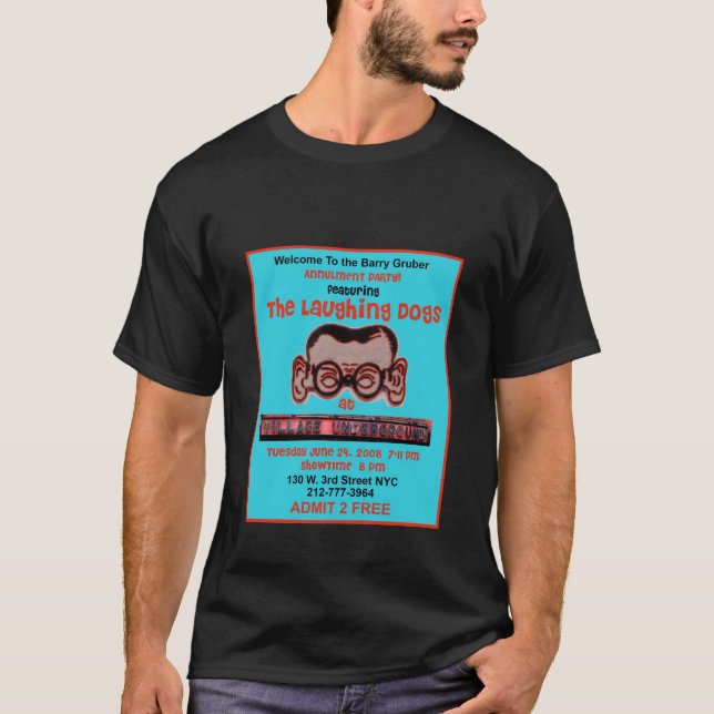 Camiseta El fiesta de risa de los perros en negro (Anverso)