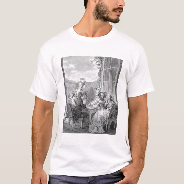 Camiseta El fiesta de Whist, 1783, grabado por Jean Dambrun (Anverso)